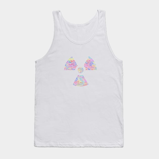 Radiation Symbol Silhouette Shape Text Word Cloud Tank Top by Cubebox
